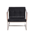 Angle Brushed Stainless Steel Lounge Chair